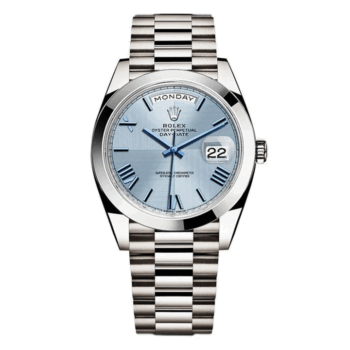 Rolex Day-Date Automatic Ice Blue Dial Platinum Men Watch 40mm