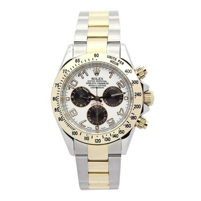 Rolex Daytona 116523 Yellow Gold Oyster White Arabic Dial
