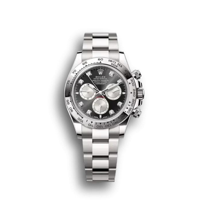 Rolex Daytona Cosmograph Oyster 40 mm White Gold Bright Black And Steel Diamond Set Dial Oyster Bracelet M126509 0002