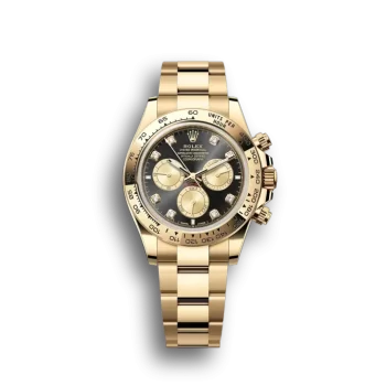 Rolex Daytona Cosmograph Oyster 40 mm Yellow Gold Bright Black And Golden Diamond Set Dial Oyster Bracelet M126508 0003